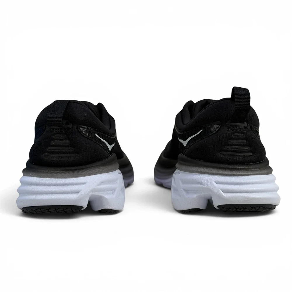 Hoka Bondi 8 Womens Running Shoes Size 7 B Black White 1127952 BWHT